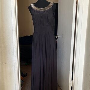 Haani Black Maxi Dress with Silver Accents